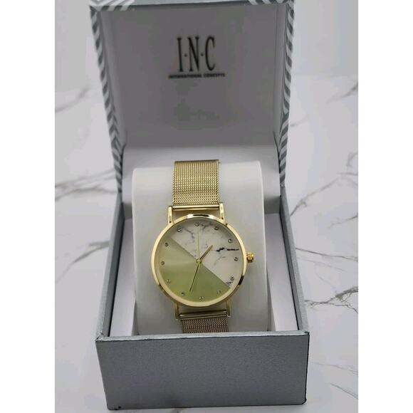 INC International Concepts Other - Inc International Concepts Women's Gold Tone Stainless Steel Mesh Bracelet Watch